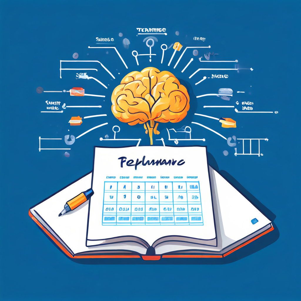 회색 뇌 도형에 붙은 달력에 매일 체크 표시가 되어 있으며, 이는 출석 기록의 심리적 보상 체계를 표현한 모습입니다.