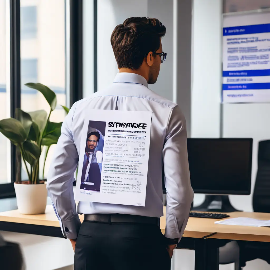 사무실에서 동료 몰래 프로모션 코드 전단지를 뒤에 숨기며 수상한 눈빛을 보내는 사람이 마케팅 비밀 혜택을 암시하는 이미지입니다.