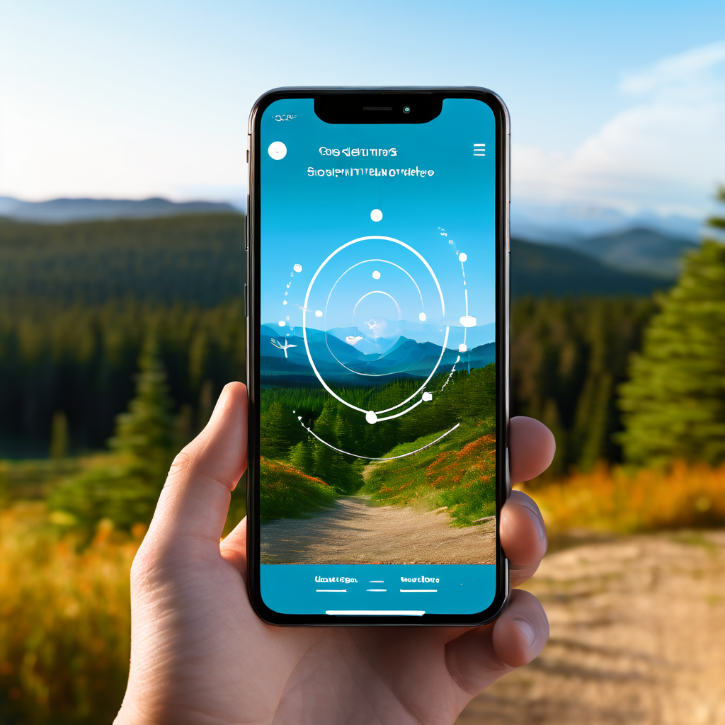 스마트폰이 세로 모드와 가로 모드 사이를 전환하며 회전하는 모습을 화면에 표시하고, 내부 센서 다이어그램과 애니메이션 화살표로 동작 원리를 시각적으로 설명하는 이미지입니다.