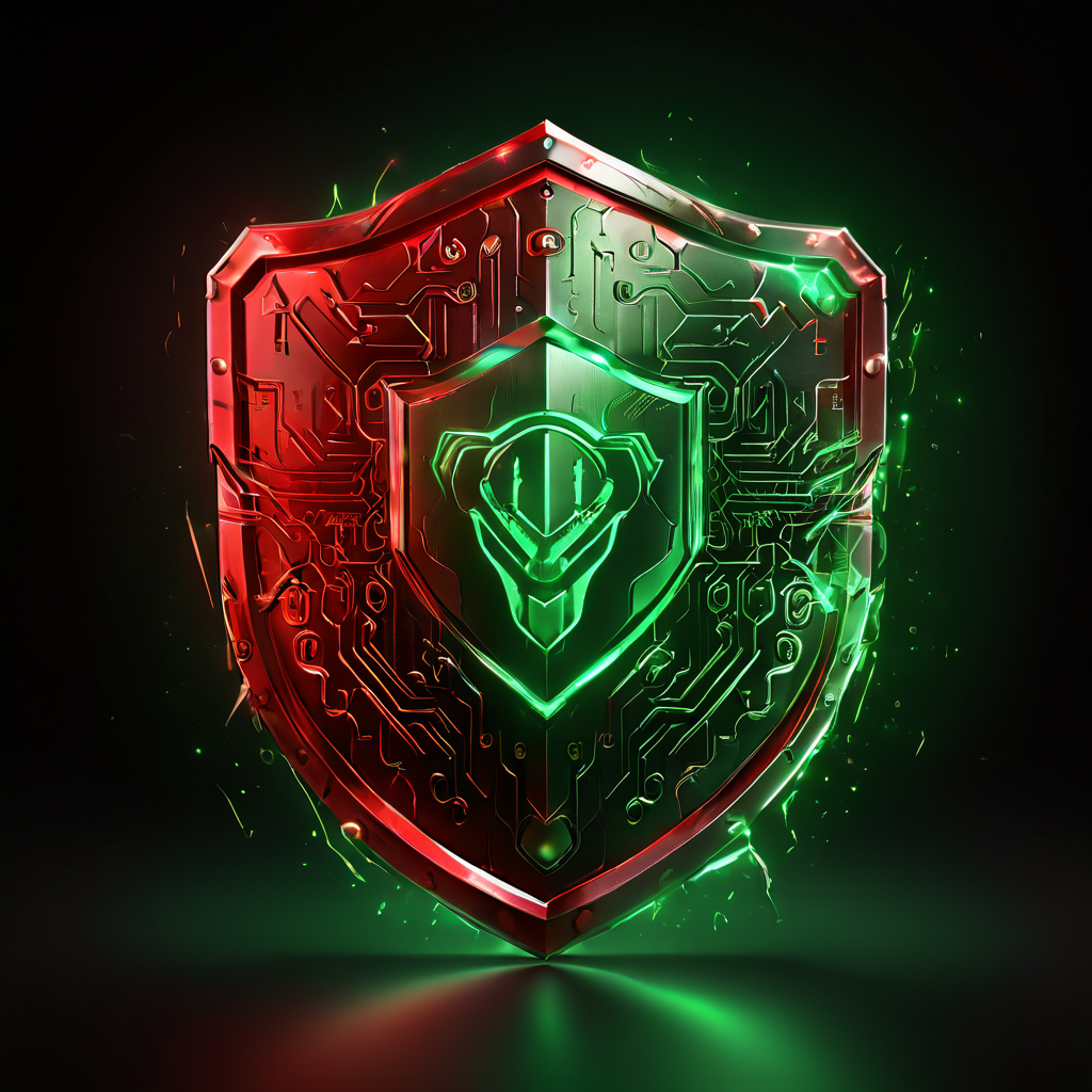 디지털 보안 방패가 녹색의 검증된 안전한 웹사이트와 경고 표시가 있는 빨간색의 미검증 위험 사이트를 명확하게 분리하여 온라인 보안의 중요성을 시각적으로 보여주는 개념도입니다.