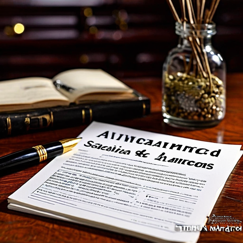 광택 나는 나무 책상 위에 놓인 '고급 시나리오 및 주의사항'이라는 제목의 정교한 문서가 상세한 불렛 포인트와 함께 전문적인 업무 절차를 설명하는 이미지입니다.