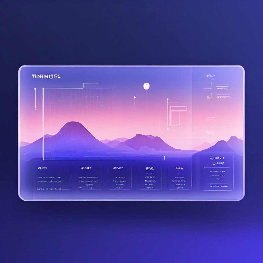 디지털 화면에서 사용자 상호작용을 안내하는 반투명 패널과 명확한 아이콘 및 텍스트로 구성된 미니멀리스트 UI 오버레이 디자인을 보여주는 이미지입니다.