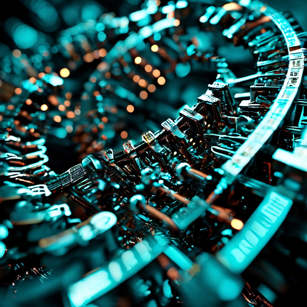 주식 시세를 분석하는 복잡한 심리적 메커니즘이 서로 맞물린 톱니바퀴처럼 표현되어 있으며, 이 메커니즘이 데이터에 미치는 영향이 화살표로 시각화되어 있습니다.