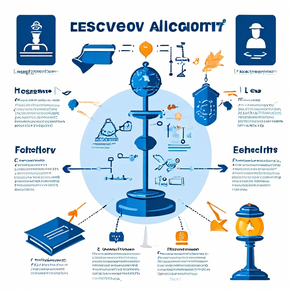 권리 침해 시 대응 절차를 안내하는 플로우차트로 문제 발견부터 법적 조치까지의 단계와 신고, 증거 수집, 판결을 상징하는 아이콘을 포함합니다.