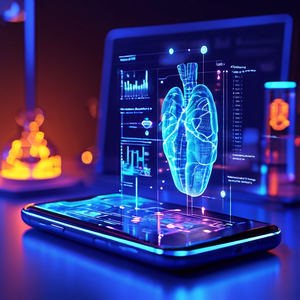 스마트폰 앱의 수익 창출이 의약품 부작용 분석 3D 차트에 미치는 영향을 시각적으로 보여주는 의료 마케팅 분석 이미지입니다.