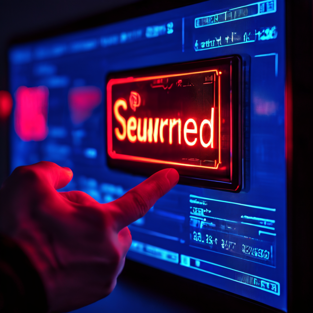 스트리밍 화면에서 빛나는 '안전함' 배지를 손가락으로 가리키는 모습과, 대조적으로 '미확인'이라고 표시된 어두워지고 오류가 발생한 화면이 나란히 배치되어 온라인 보안의 중요성을 강조합니다.