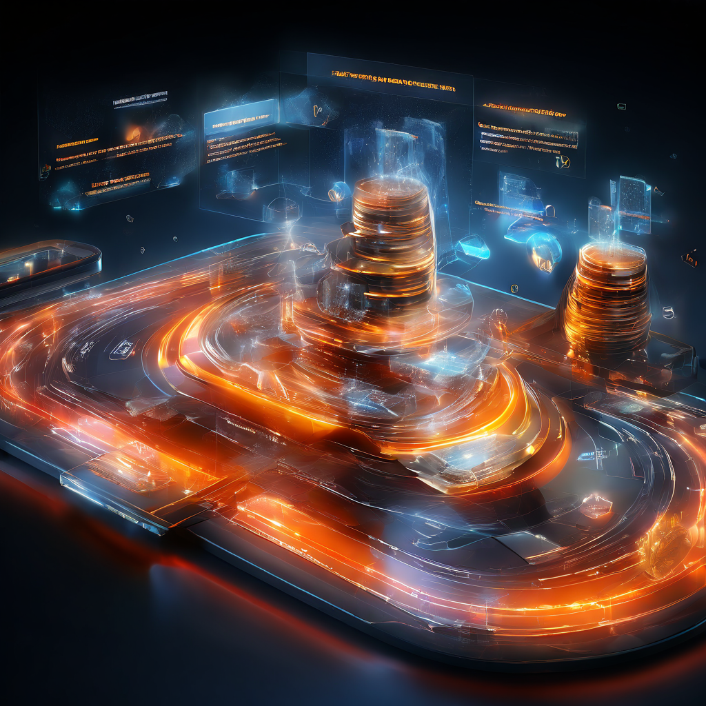 Futuristic digital interface showing layered data paths and a secure review workflow for baccarat sites using roadmap screens.