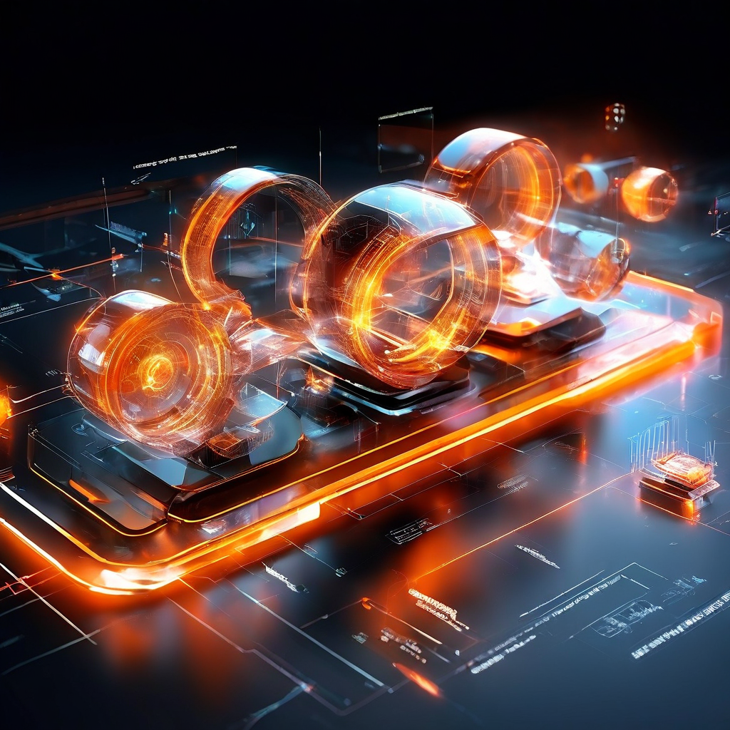 Abstract digital interface showing dealer rotation data flow with secure glowing service layers and cloud monitoring paths.