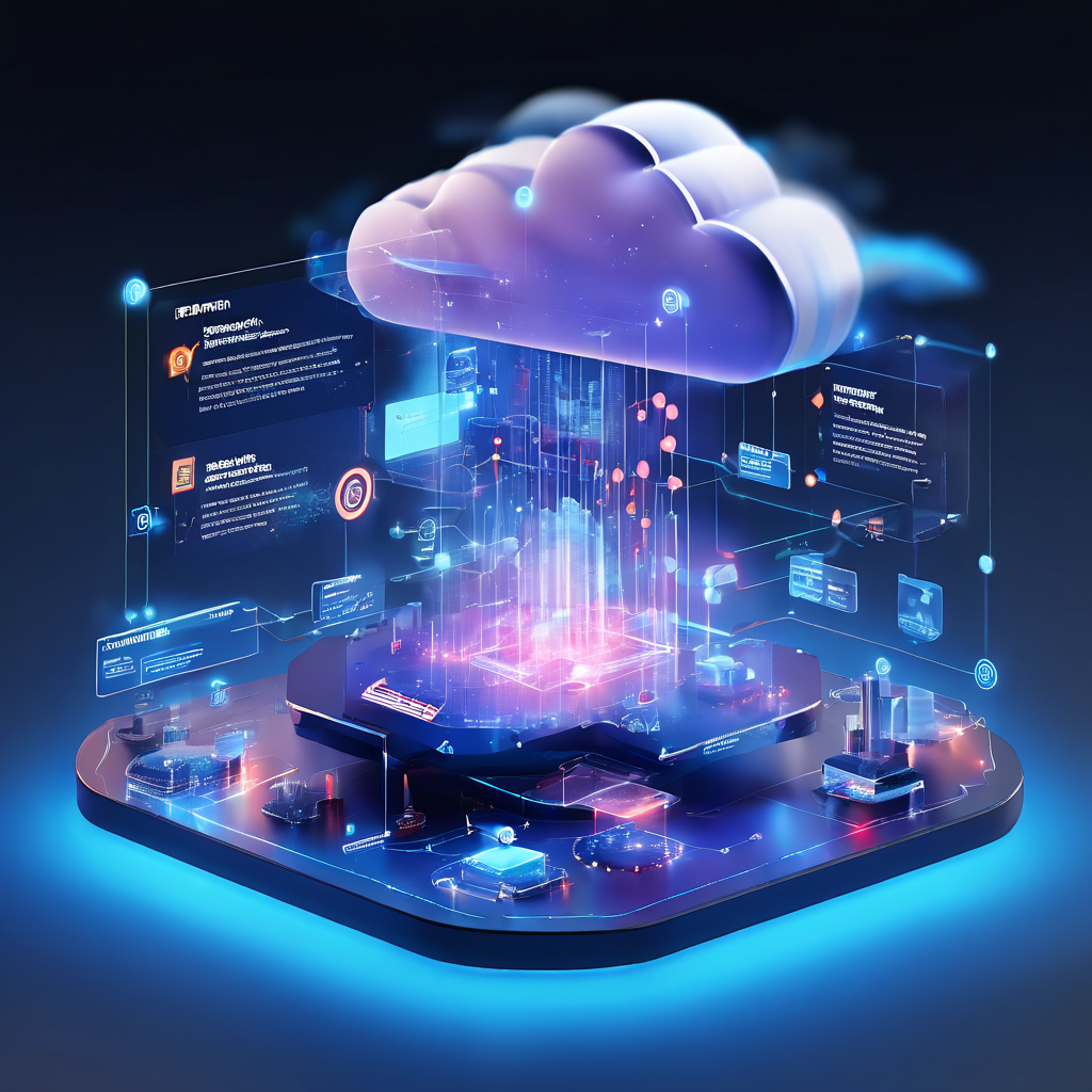 Abstract digital platform interface showing a secure online workflow for setting table change notifications within a cloud-based...